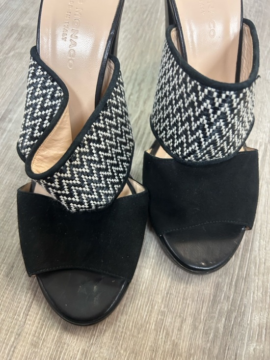 Womens High Heels Slippers Peep Toe Clear Platform Stiletto  Club Monaco black and white patterned high-heeled mule sandals